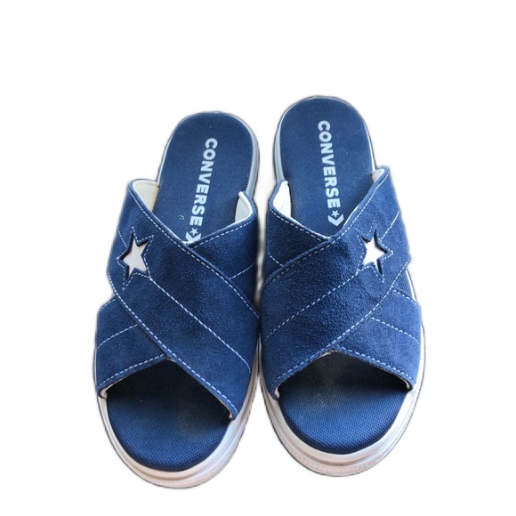 Converse Shoes - Converse Blue Athletic Slide Sandals